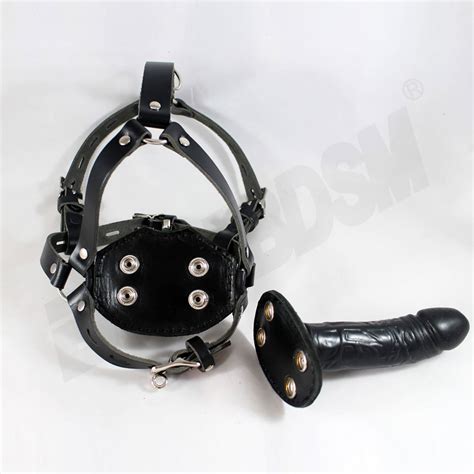 Harness Penis Gag with detachable Silicone Dildo Mouth Plug | Etsy