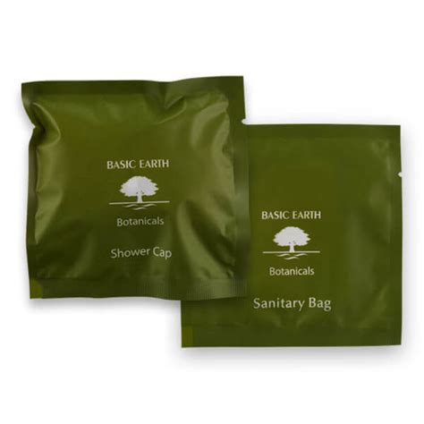 bnb products basic earth botanicals sanitary bag  shower cap