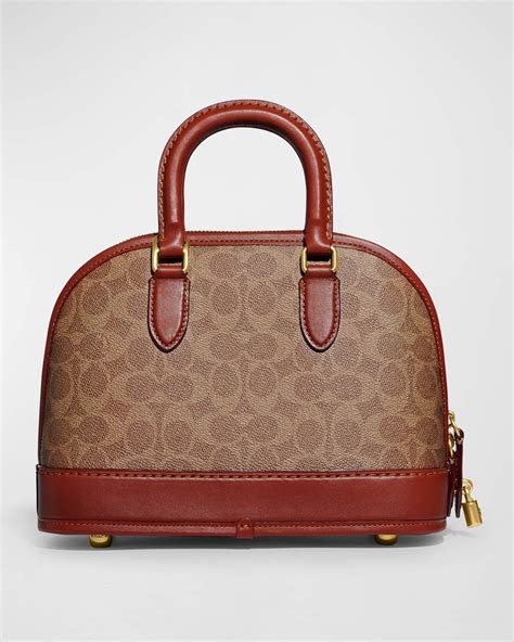 Coach Revel Signature Coated Canvas Top-Handle Bag | Neiman Marcus