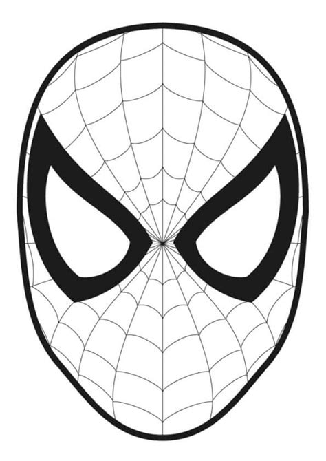 Coloriage Masque de Spiderman - télécharger et imprimer gratuit sur