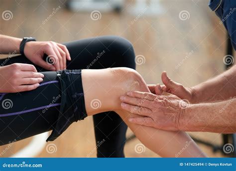 Injured Female Leg during Fitness Exercise. Stock Photo - Image of ...