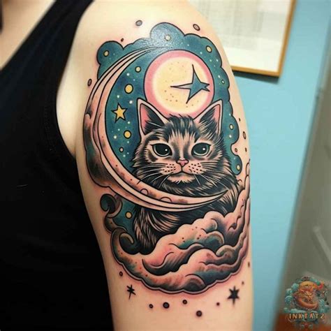 The Growing Popularity of Cat Moon Tattoos – 53 Designs - inktat2.com