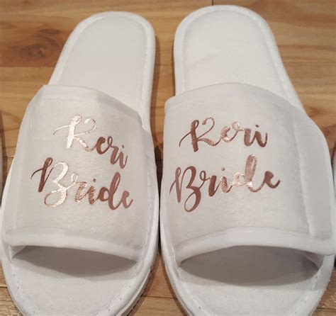 Personalised Printed Wedding Slippers Bridal Slippers Open - Etsy