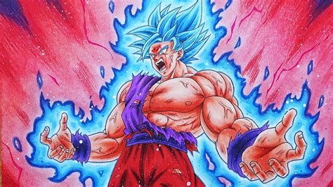 Drawing Goku Super Saiyan Blue Kaioken Times 100! - YouTube