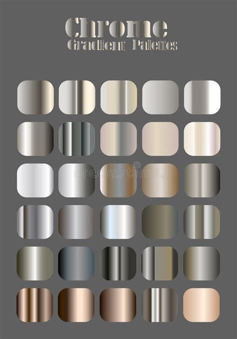 chrome color gradient palette stock vector illustration  chrome