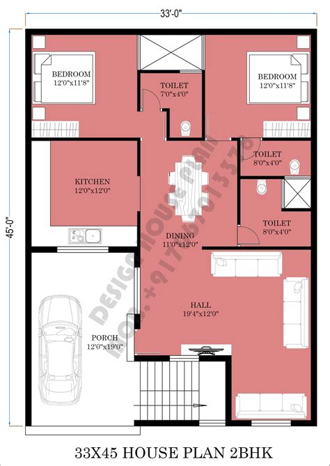33 45 house plan north facing | Design House Plan