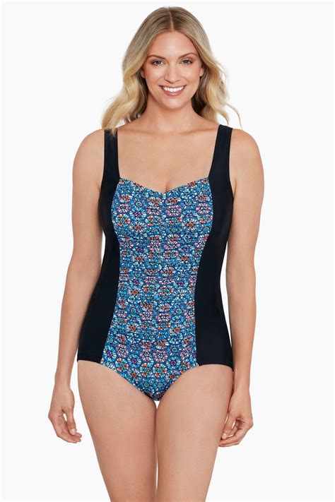Shape Solver by Penbrooke Shirred Front Girl Leg One Piece Swimsuit