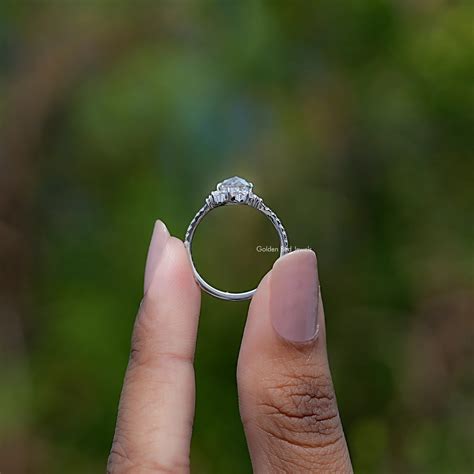 Rose Cut Pear Moissanite Vintage Ring