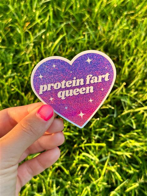 Protein Fart Queen Ombre Glittery Heart Sticker – Artwork By Jenny Shlemon