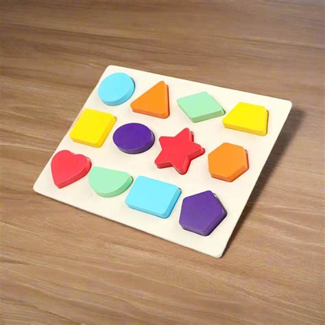 wooden shape sorting puzzle board  toddlers montessori educationa