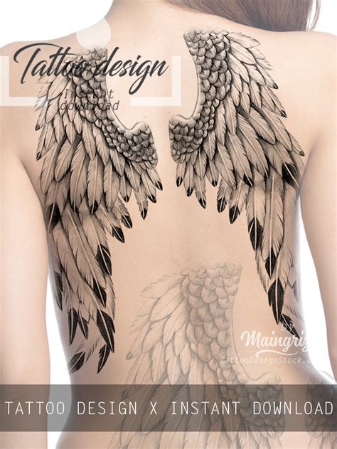 Wing tattoo design digital download – TattooDesignStock