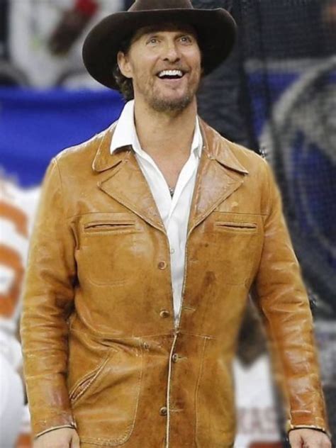 Matthew McConaughey Leather Jacket | 90's Leather Blazer Jacket - Brown