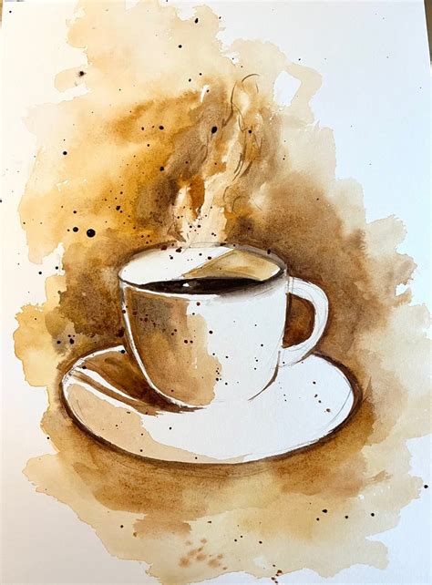 Real Coffee Original Painting Wall Art Italian Coffee Art Arabic Coffee ...