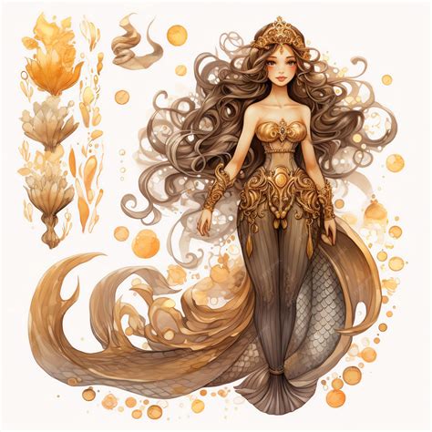 Premium AI Image | beautiful mermaid princess Black Gothic watercolor ...