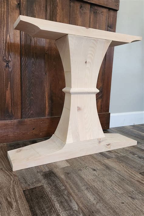 Modern Wood Trestle Dining Table Pedestals Set of 2 - Etsy | Wooden