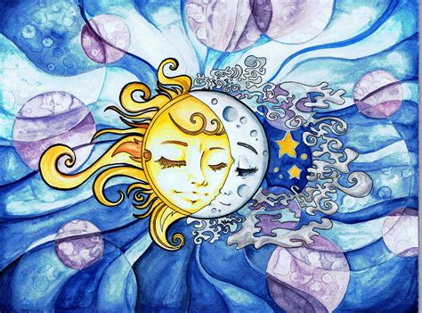 sun & moon in love | Q | Arte de luna, Pintura de sol y Soly luna