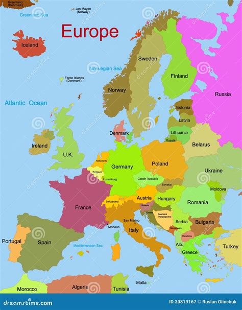 Mapa Do Continente Europeu Fotografia de Stock Royalty Free - Imagem ...