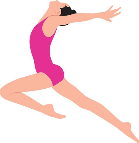 Gymnastics Girls In Leotards flat style vector , Women Artistic