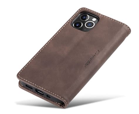 CaseMe iPhone 12 Pro Max Wallet Leather Magnetic Flip Case Coffee