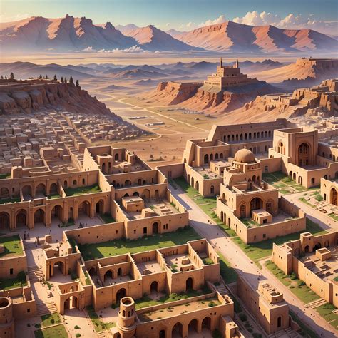 eighth century assyrian city seaart ai