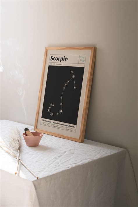 Scorpio Star Constellation Art Print Zodiac Constellation Wall Art Neutral Decor Astrology ...