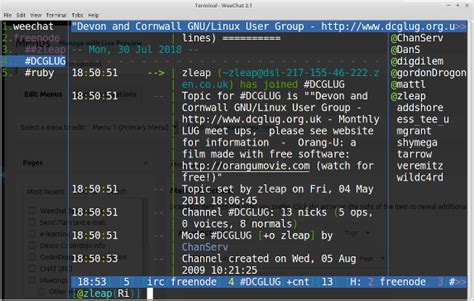 weechat setup guide devon  cornwall gnulinux users group