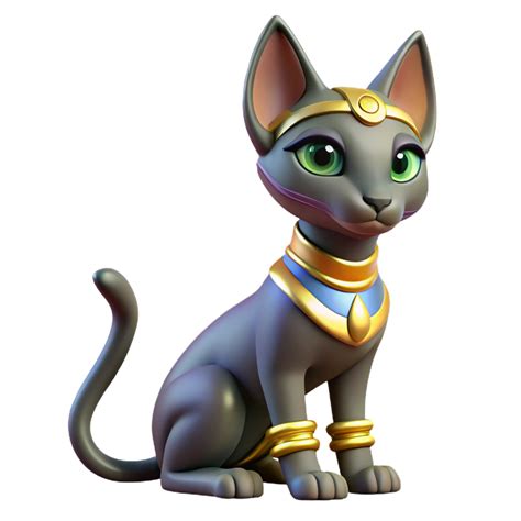 vibrant minimalist Bastet, Egyptian cat goddess, feline form, high