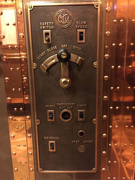 Controls of this old school elevator | Elevator design, Art deco, Steampunk