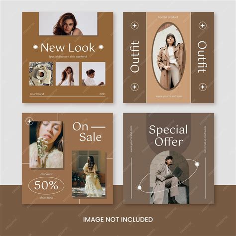 Coleção de postagens instagram de moda minimalista | Vetor Premium