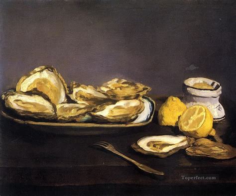 Oysters Eduard Manet Impressionism still life Painting in Oil for Sale