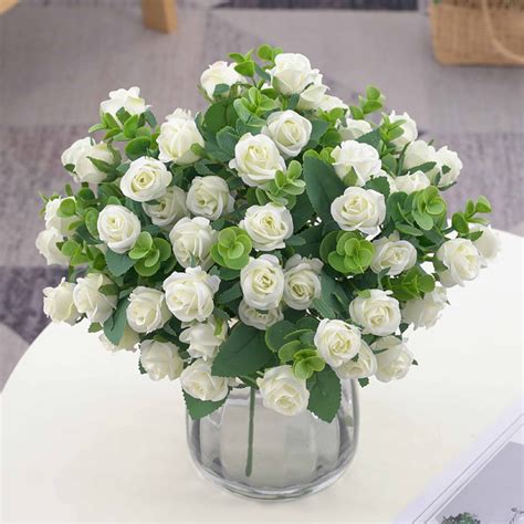 Artificial Mini Rose Silk Flower | Faux Roses Bouquet Arrangement | No