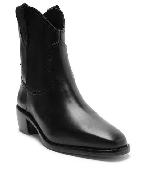 Bota Feminina Couro Cano Curto Western Alicia - Preto - Shop2gether