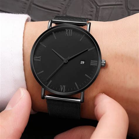 Big Black Watch Women Watches Ladies Luxury 2019 Stainless Steel Quartz ...