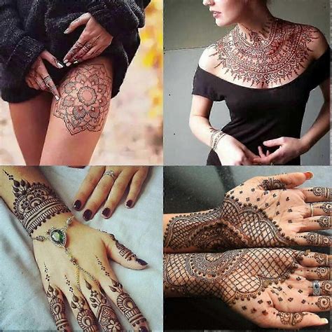 4 Pack Henna Brown Freckles Natural, Henna Tattoo Color Brown, Natural