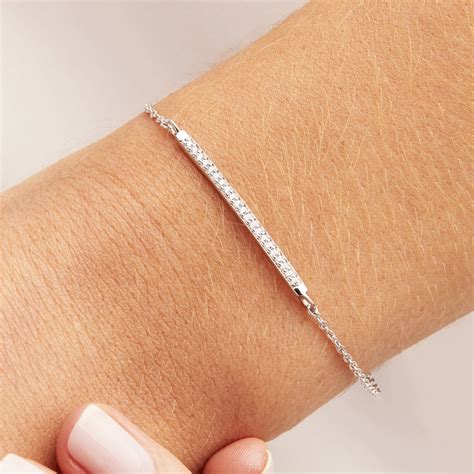 Silver Diamond Style Bar Bracelet – Lily & Roo