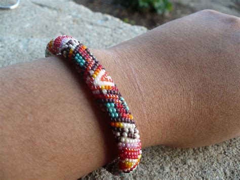 Peyote stitch beaded bracelet Native American beadwork | Etsy