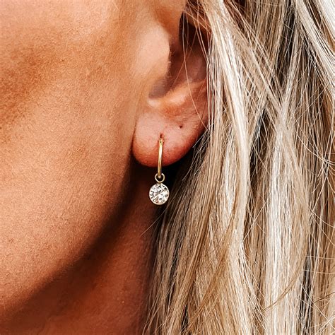 Dainty Dangle Huggie Hoop Earrings | Sincerely Silver