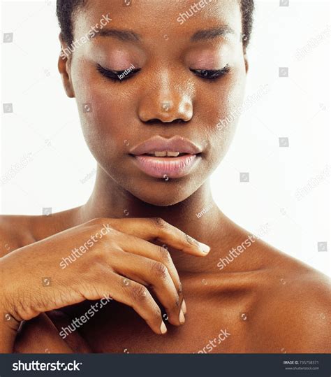 Young Pretty African American Woman Naked Stock Photo 735758371