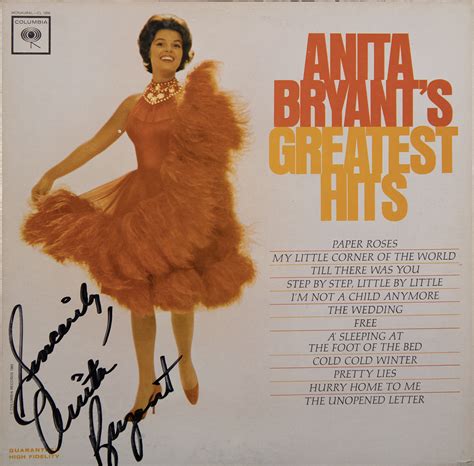 Anita Bryant - Record Album Cover Signed | HistoryForSale Item 74056