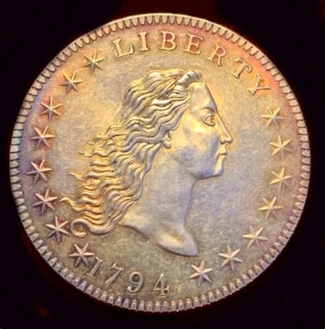 1794 Flowing Hair US Silver Dollar Fantastic Gold Toning of - Etsy