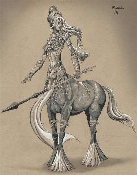 Mikekimart: Female Centaur Drawing