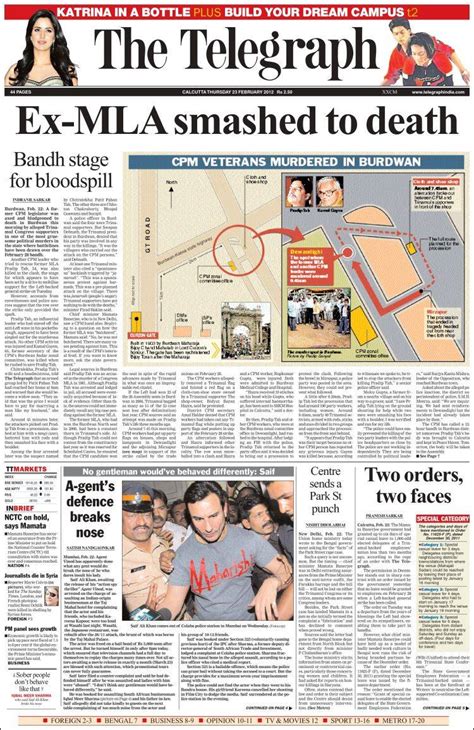 newspaper  telegraph india india newspapers  india thursdays