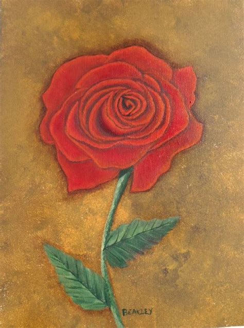 Red Rose Acrylic Painting Roses Floral Wall Art - Etsy | Rose painting ...