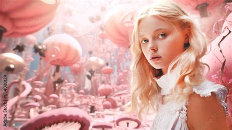 female child immersed  whimsical virtual world surrounded