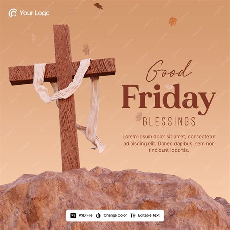 Premium PSD | 3d rendering good friday social media post
