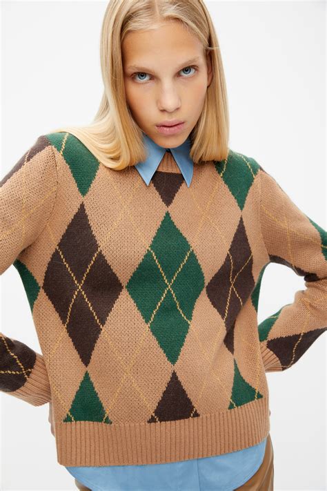 Argyle knit sweater multicolor 1 - LIME