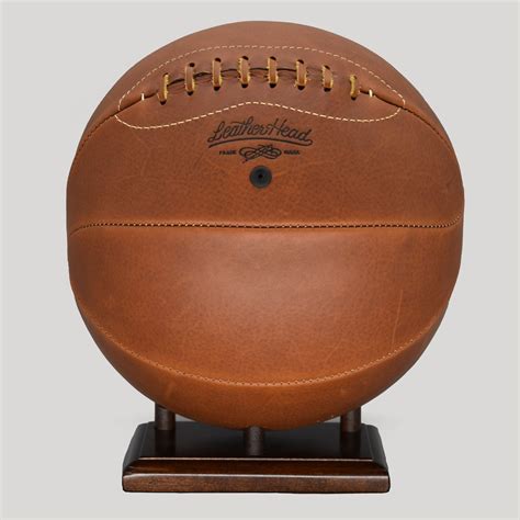 Football Display Stand, Dark Walnut – Leather Head Sports