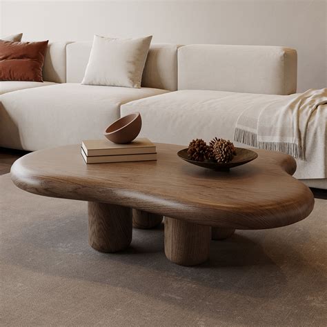 Orren Ellis Babajide 48.4inch Cloud Shape Brown four leg Coffee Table