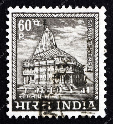 Postage stamp India 1967 Somnath Temple – Stock Editorial Photo ...