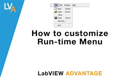 custom run time menu  labview youtube